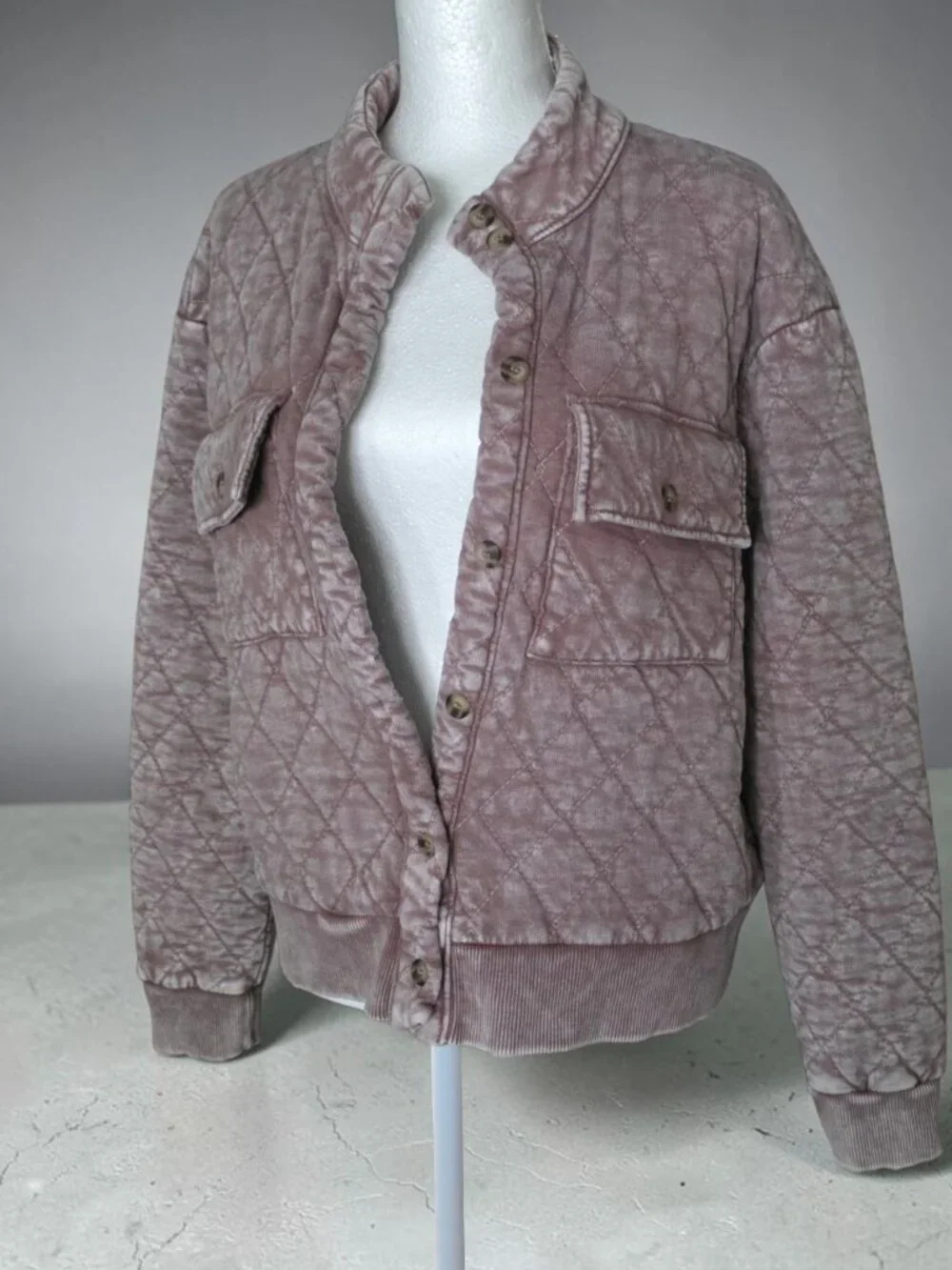 NWT JANE & DELANCEY (MED) Quilted Button Up Bomber Jacket